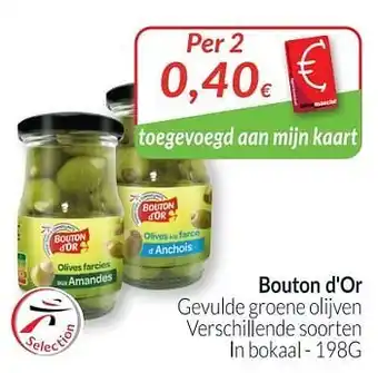 Intermarché Bouton d`or gevulde groene olijven aanbieding