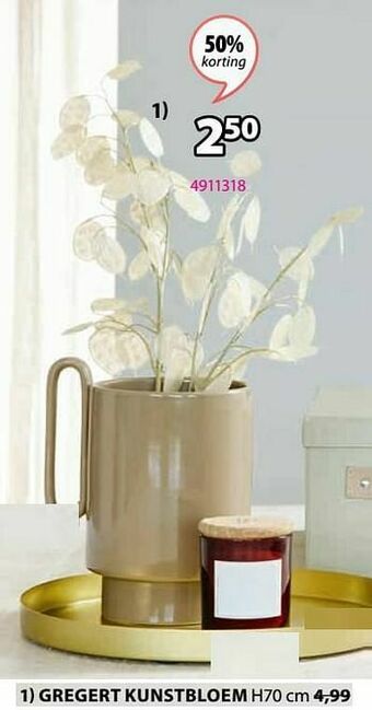 Jysk Gregert kunstbloem aanbieding