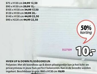 Jysk Hven up + down plisségordijn aanbieding