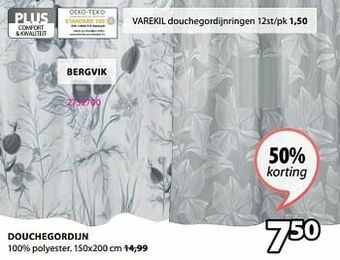 Jysk Douchegordijn bergvik aanbieding