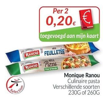 Intermarché Monique ranou culinaire pasta aanbieding