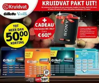 Kruidvat Fusion 20 mesjes + cadeau sony speaker srs -xb13 aanbieding