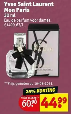 Kruidvat Yves saint laurent mon paris edp aanbieding