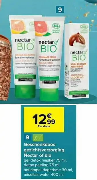 Carrefour Market Geschenkdoos gezichtsverzorging nectar of bio aanbieding