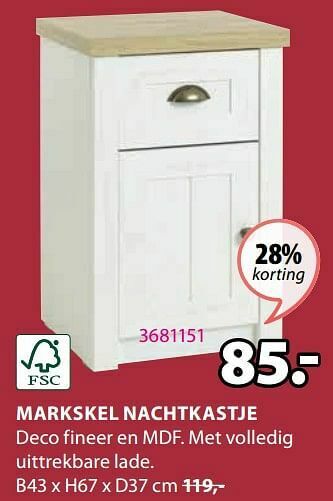 Jysk Markskel nachtkastje aanbieding