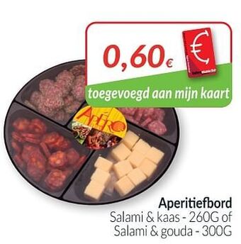 Intermarché Aperitiefbord salami + kaas of salami + gouda aanbieding
