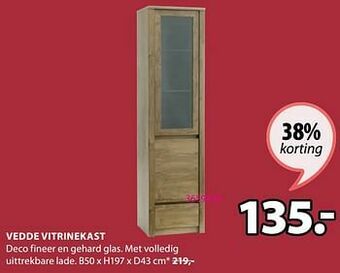 Jysk Vedde vitrinekast aanbieding