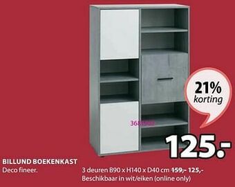 Jysk Billund boekenkast 3 deuren aanbieding