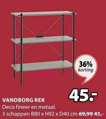 Jysk Vandborg rek 3 schappen aanbieding