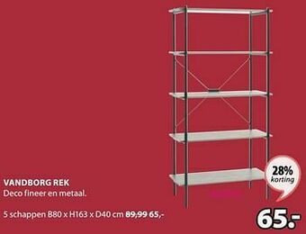 Jysk Vandborg rek 5 schappen aanbieding