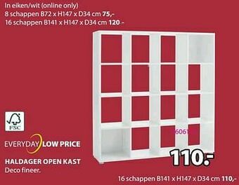 Jysk Haldager open kast 16 schappen aanbieding