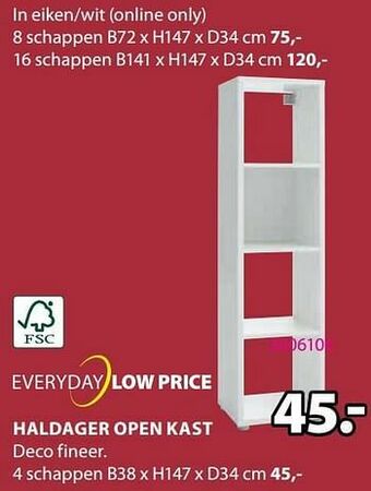Jysk Haldager open kast 4 schappen aanbieding