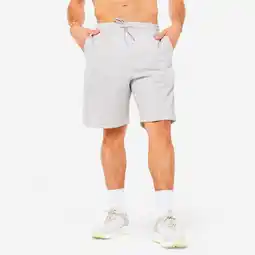 Decathlon Molton fitness short met zakken voor heren grijs aanbieding