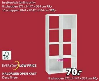 Jysk Haldager open kast 8 schappen aanbieding