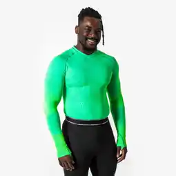 Decathlon Thermoshirt met lange mouwen voor volwassenen Keepdry gemarmerd groen aanbieding