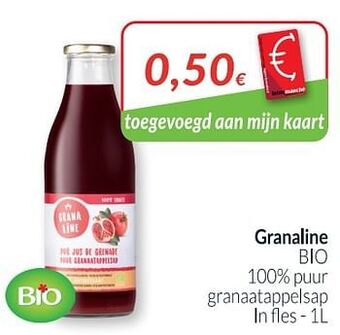 Intermarché Granaline bio 100% puur granaatappelsap aanbieding