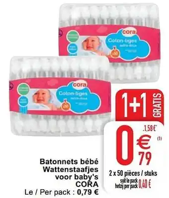 Cora Batonnets bébé wattenstaafjes voor baby`s cora aanbieding