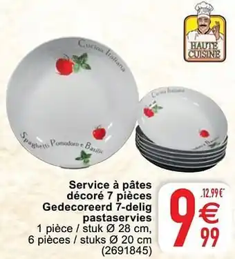 Cora Service à pâtes décoré 7 pièces gedecoreerd 7-delig pastaservies aanbieding