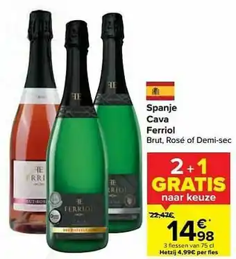 Carrefour Market Spanje cava ferriol brut rosé of demi-sec aanbieding