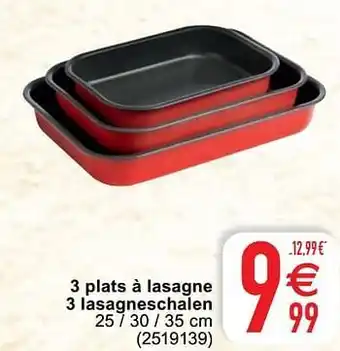 Cora 3 plats à lasagne 3 lasagneschalen aanbieding