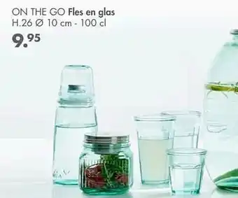 On the go fles en glas