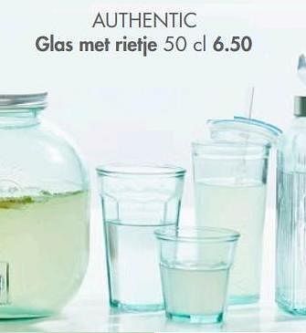 Casa Authentic glas met rietje aanbieding