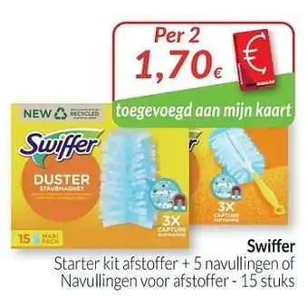 Intermarché Swiffer starter kit afstoffer + 5 navullingen of navullingen voor afstoffer aanbieding
