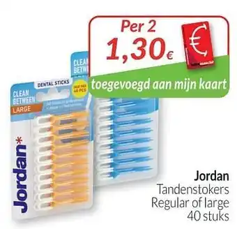 Intermarché Jordan tandenstokers regular of large aanbieding