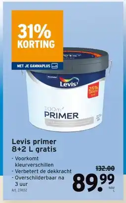 GAMMA Levis primer 8+2 L gratis aanbieding