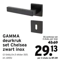 GAMMA GAMMA deurkruk set Chelsea zwart inox aanbieding
