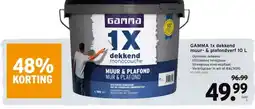 GAMMA GAMMA 1x dekkend muur- & plafondverf 10 L aanbieding