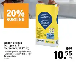 GAMMA Weber Beamix lichtgewicht metselmortel 20 kg aanbieding