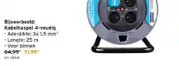 GAMMA Kabelhaspel 4-voudig Aderdikte: 3x 1,5 mm² aanbieding