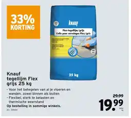 GAMMA Knauf tegellijm Flex grijs 25 kg aanbieding
