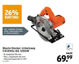 GAMMA Black+Decker cirkelzaag CS1250L-QS 1250W aanbieding
