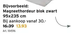 GAMMA Magneethordeur blok zwart 95x235 cm aanbieding