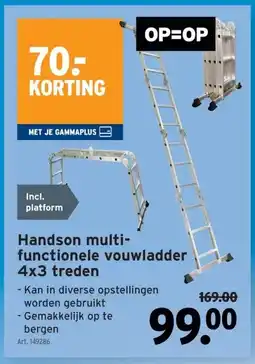 GAMMA Handson multi- functionele vouwladder 4x3 treden aanbieding