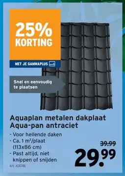 GAMMA Aquaplan metalen dakplaat Aqua-pan antraciet aanbieding