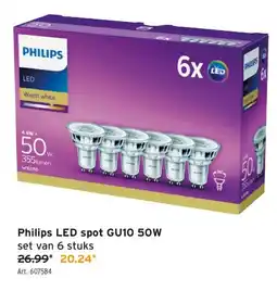 GAMMA Philips LED spot GU10 50W aanbieding