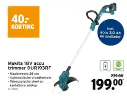 GAMMA Makita 18V accu trimmer DUR193RF aanbieding