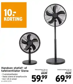 GAMMA Handson statief- of tafelventilator Siena aanbieding