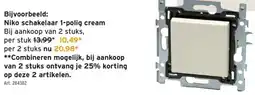 GAMMA Niko schakelaar 1-polig cream aanbieding