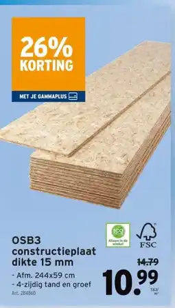 GAMMA OSB3 constructieplaat dikte 15 mm aanbieding