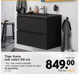GAMMA Tiger Karlo mat zwart 80 cm aanbieding