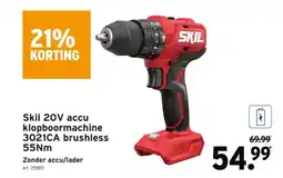 GAMMA Skil 20V accu klopboormachine 3021CA brushless 55Nm aanbieding