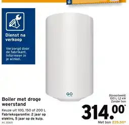 GAMMA Boiler met droge weerstand aanbieding