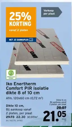 GAMMA Iko Enertherm Comfort PIR isolatie dikte 8 of 10 cm aanbieding