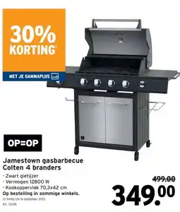 GAMMA Jamestown gasbarbecue Colten 4 branders aanbieding