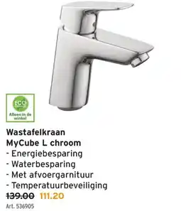 GAMMA Wastafelkraan MyCube L chroom aanbieding