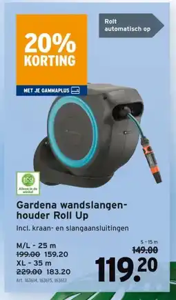 GAMMA Gardena wandslangen- houder Roll Up aanbieding